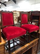 A PAIR OF GOTHIC REVIVAL DINING CHAIRS.
