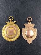 TWO 9ct HALLMARKED GOLD PRESENTATION MEDALLIONS. GROSS WEIGHT 15.34grms.