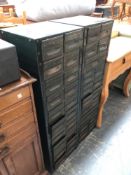 TWO INDUSTRIAL STEEL MULTI DRAWER UNITS