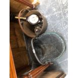 LARGE BRASS JAM PAN A COPPER COAL SCUTTLE ETC