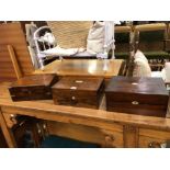 THREE VICTORIAN ROSEWOOD WORK BOXES