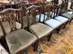 SIX VARIOUS 19th C. DINING CHAIRS.