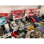 A COLLECTION OF TOY CARS AND VANS BY BURAGO, CORGI, LLEDO AND OTHERS