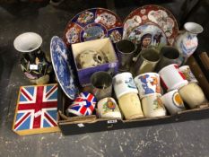 ROYAL COMMEMORATIVE MUGS, OTHER COMMEMORATIVE CERAMICS, PEWTER MUGS, VASES, ETC.