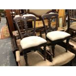 A PAIR OF VICTORIAN DINING CHAIRS