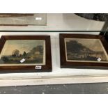 A PAIR OF ROSE WOOD FRAMED 19th C. PRINTS