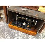 A SINGER SEWING MACHINE