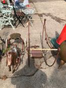A VINTAGE CHILD'S SWING HORSE AND A SWING ROCKER
