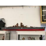 A LARGE SCRATCH BUILT MODEL OF A WAR SHIP