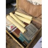 A VELLUM SUITCASE OF SKETCHES, DRAWING PADS, ETC. SOME SIGNED PHILLIPS AND OTHERS, MAINLY WWII
