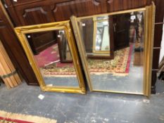 TWO GILT FRAME WALL MIRRORS