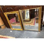 TWO GILT FRAME WALL MIRRORS