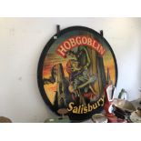 A LARGE HOBGOBLIN HAND PAINTED PUB SIGN.