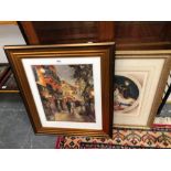 THREE DECORATIVE PRINTS, ONE SIGNED SYDNEY E WILSON.