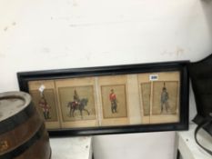 A GROUP OF WATERCOLOUR PICTURES OF MILITARY TYPES
