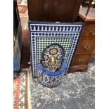 A MAROCCAN MOSAIC FOUNTAIN. H 73 x W 40cms.