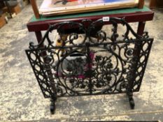 AN INTERESTING VINTAGE CAST IRON FIRE GUARD IN THE MANOR OF COALBROOKDALE