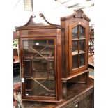 A 19th C. CORNER CABINET AND A LATER EXAMPLE (2)
