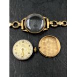 A LADIES 9ct GOLD VINTAGE OMEGA WRIST WATCH THE MOVEMENT SIGNED OMEGA, THE BRACELET STAMPED PREMO