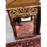 A ORIENTAL STYLE LACQUERED WALL MIRROR