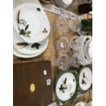 MIDWINTER DINNER WARES, SIX GLASS DESSERT CUPS AND A CANTEEN OF CUTLERY