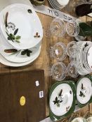 MIDWINTER DINNER WARES, SIX GLASS DESSERT CUPS AND A CANTEEN OF CUTLERY