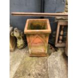 A TERRACOTTA LARGE PLANTER. W 42 D 40.5 H 71 cm