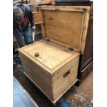 A VICTORIAN PINE ZINC LINED FRIDGE BOX