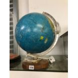 A DANISH PLUG IN TERRESTIAL GLOBE ON AN OAK PLINTH