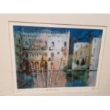 CONTEMPORARY SCHOOL THREE PENCIL SIGNED LIMITED EDITION COLOUR PRINTS OF VENETIAN VIEWS, SIGNED