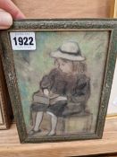 EARLY 20th CENTURY BRITISH IMPRESSIONIST SCHOOL THE LUNCH BOX, INITIALLED, PASTEL. 18 x 13cms
