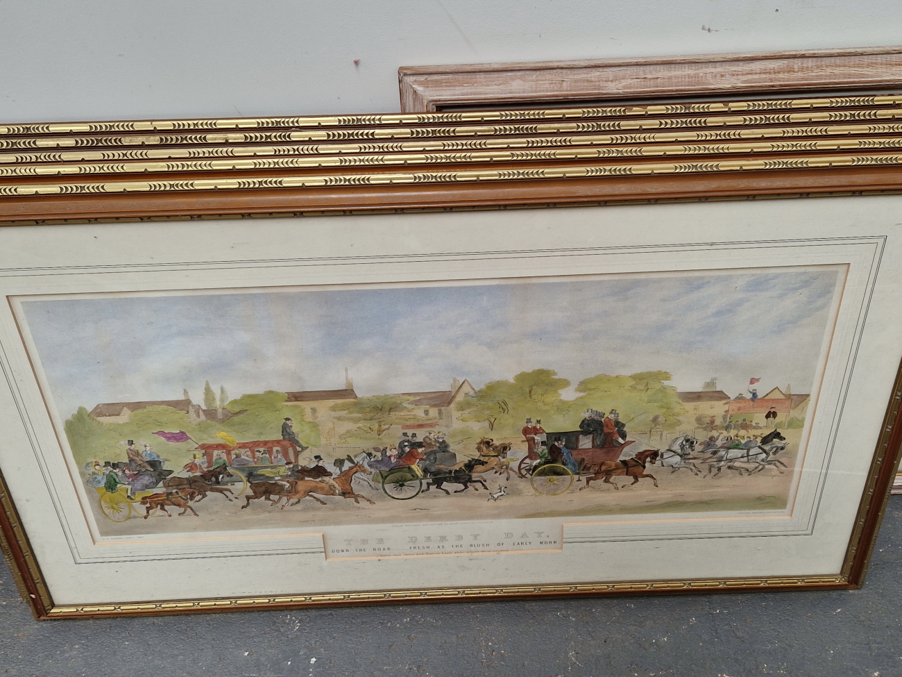 AFTER H. K. BROWNE (PHIZ) EIGHT COMIC DERBY VIEWS, UNIFORM GILT DECORATED WALNUT FRAMES. OVERALL - Image 6 of 9