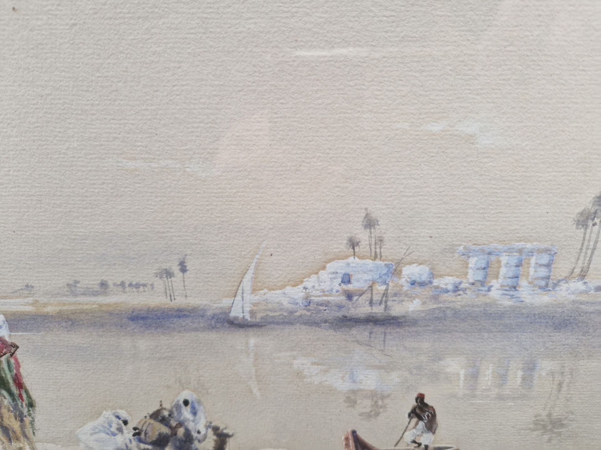 STEPHEN BLUNDELL EARLY 20th CENTURY ENGLISH SCHOOL FIGURES ALONG THE NILE, A PAIR, SIGNED, - Image 8 of 8