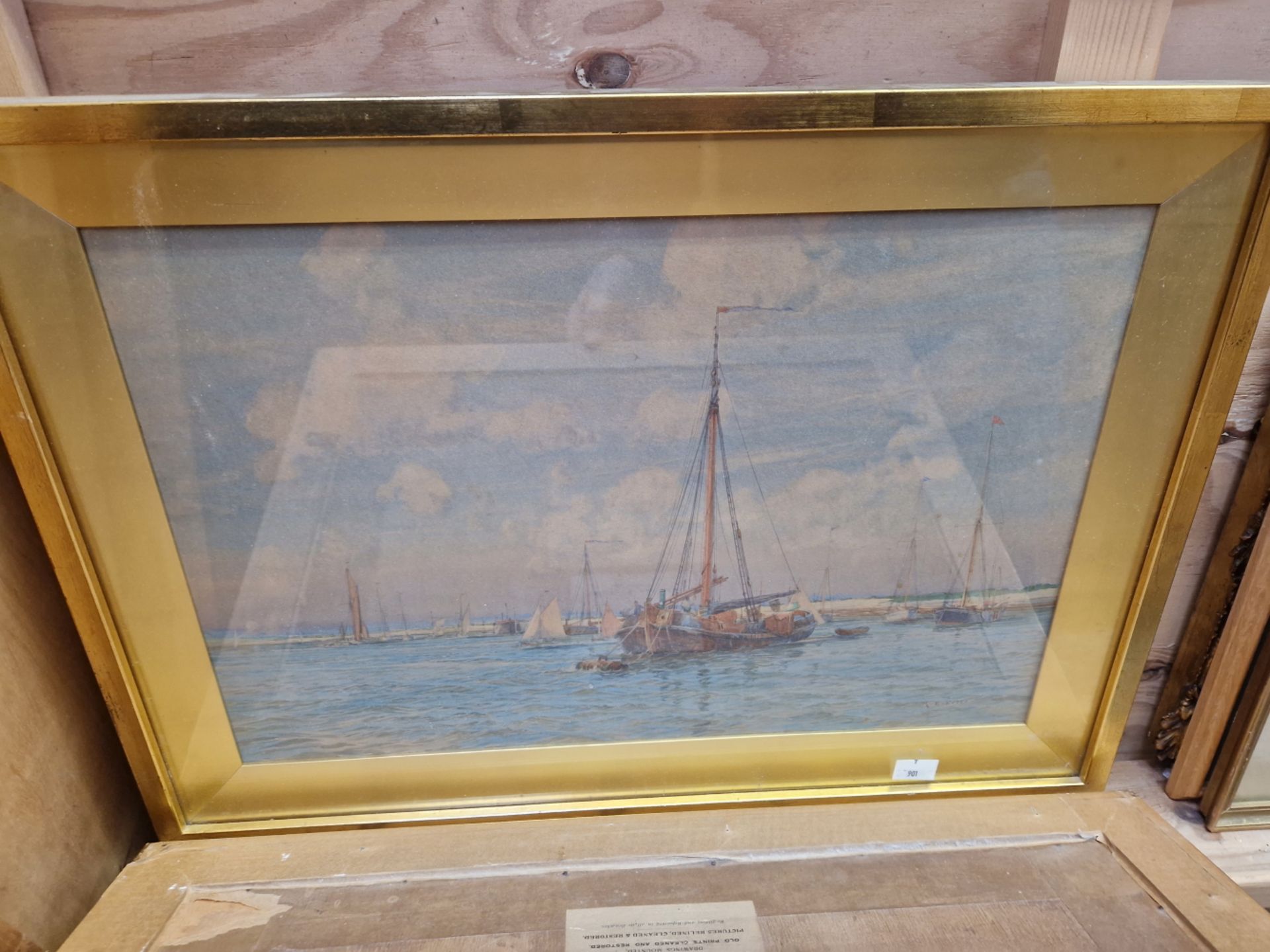 R. B. FREER 19th/20th CENTURY ENGLISH SCHOOL TWO RIVER VIEWS, SIGNED, WATERCOLOURS. 32 x 47cms (2) - Image 4 of 13