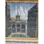 EARLY 20th CENTURY SCHOOL A PARIS STREET SCENE, SIGNED INDISTINCTLY, OIL ON BOARD. 34 x 29cms