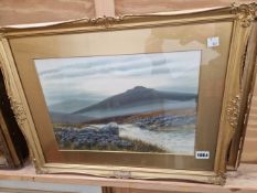 ALFRED GRAHAME A PAIR OF HIGHLAND VIEWS, SIGNED, WATERCOLOURS. 26 x 38cms TOGETHER WITH THREE