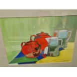 FOUR CONTEMPORARY STILL LIFE PAINTINGS BY DIFFERENT HANDS. SIZES VARY (4)