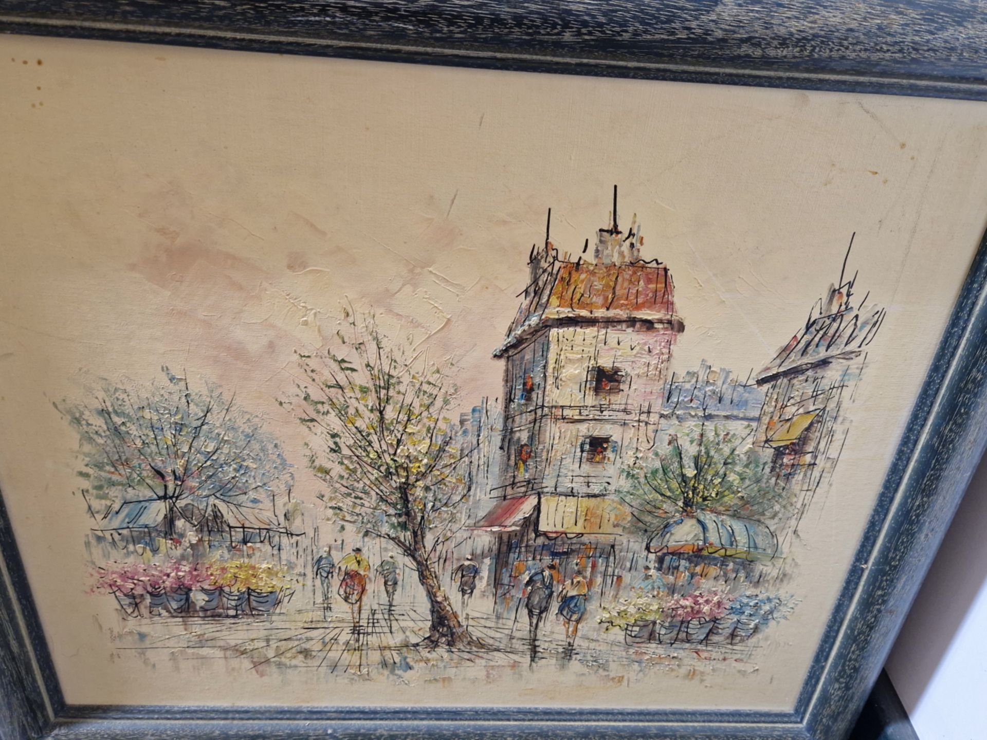 TWO 20th CENTURY LANDSCAPE OIL PAINTINGS OF PARIS SCENES, BOTH SIGNED INDISTINCTLY, OIL ON BOARD. 50 - Image 4 of 6