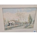 EARLY 20th CENTURY CONTINENTAL SCHOOL THREE COUNTRY VILLAGE VIEWS, SIGNED INDISTINCTLY,