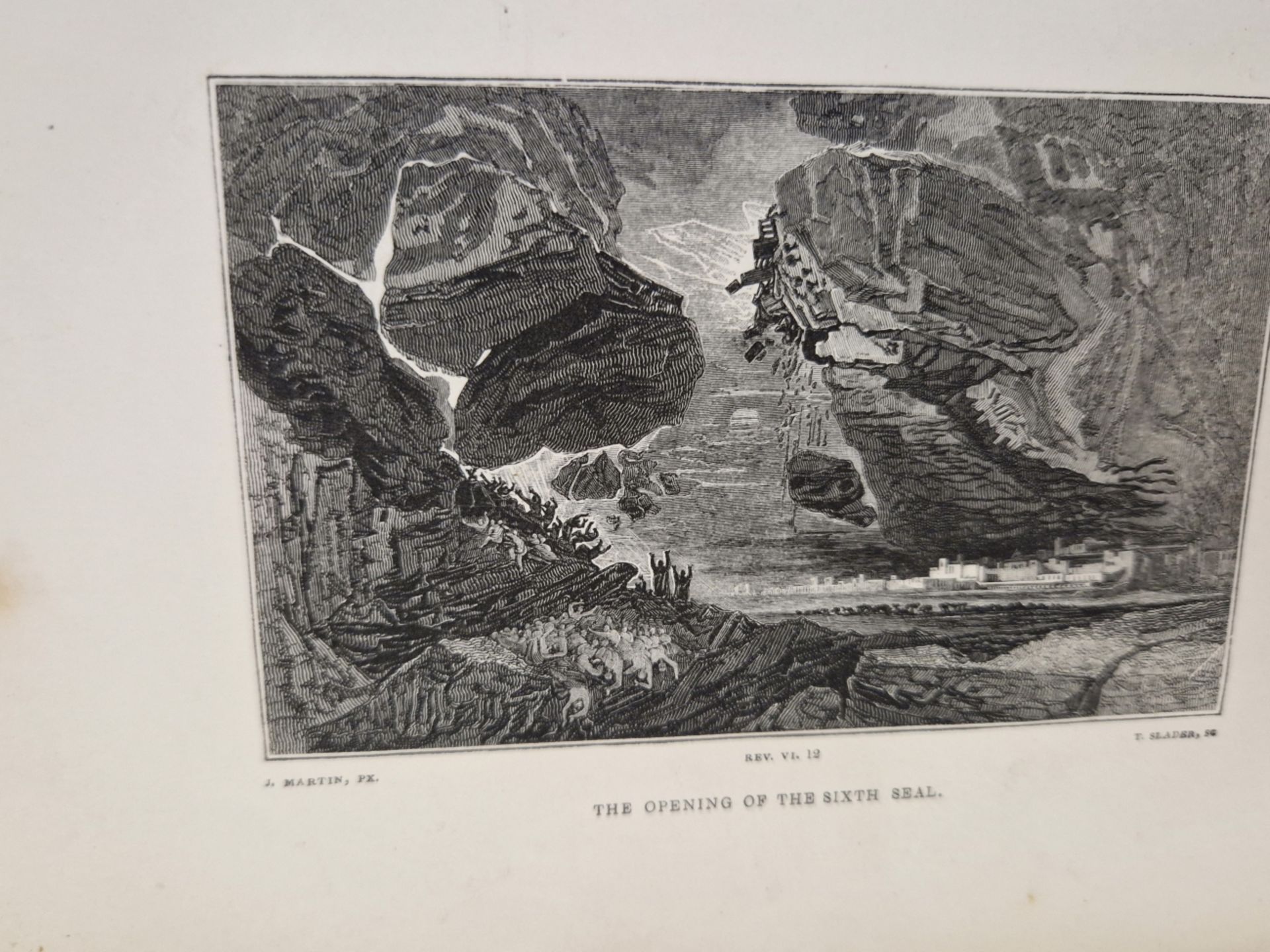 AFTER WILLIAM BLAKE A COLLECTION OF ANTIQUE PRINTS OF BIBLICAL SCENES, UNFRAMED. OVERALL SIZE 14 x - Image 4 of 5