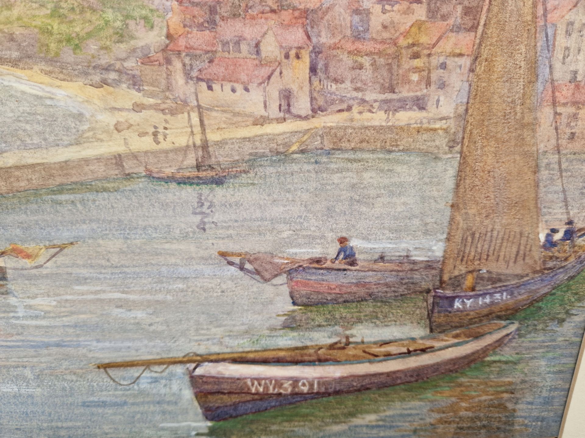 J. DRUMMOND 19th/20th CENTURY ENGLISH SCHOOL A VIEW OF WHITBY, SIGNED, WATERCOLOUR, MOUNTED BUT - Image 5 of 7