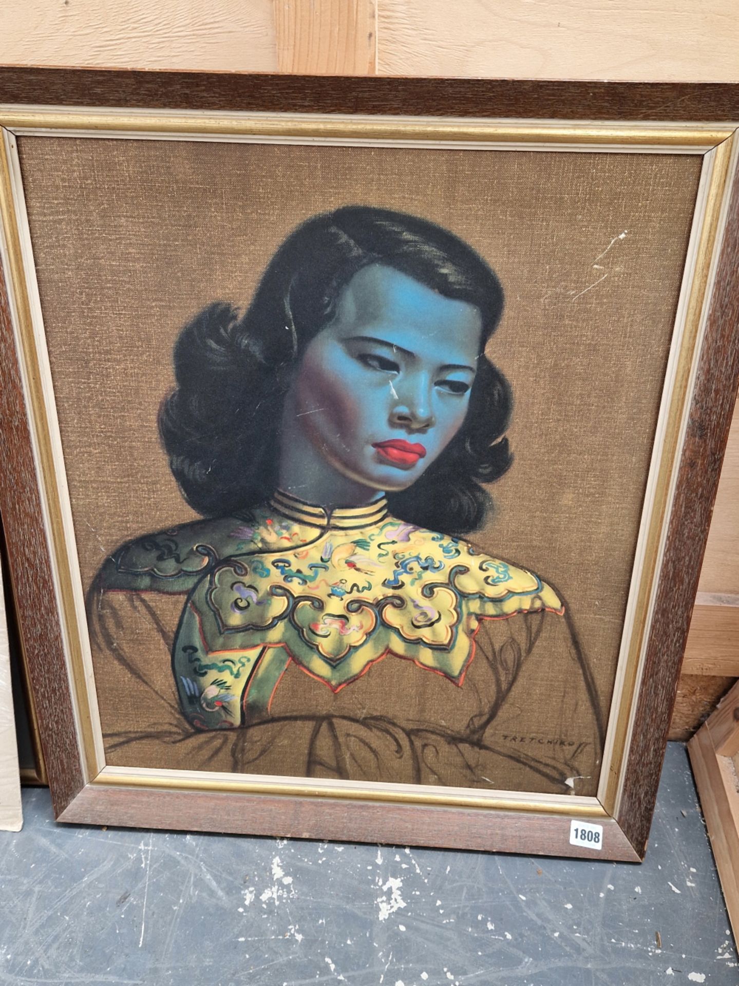 AFTER TRETCHIKOFF A VINTAGE PRINT OF A CHINESE GIRL. 61 x 51cms - Image 3 of 3