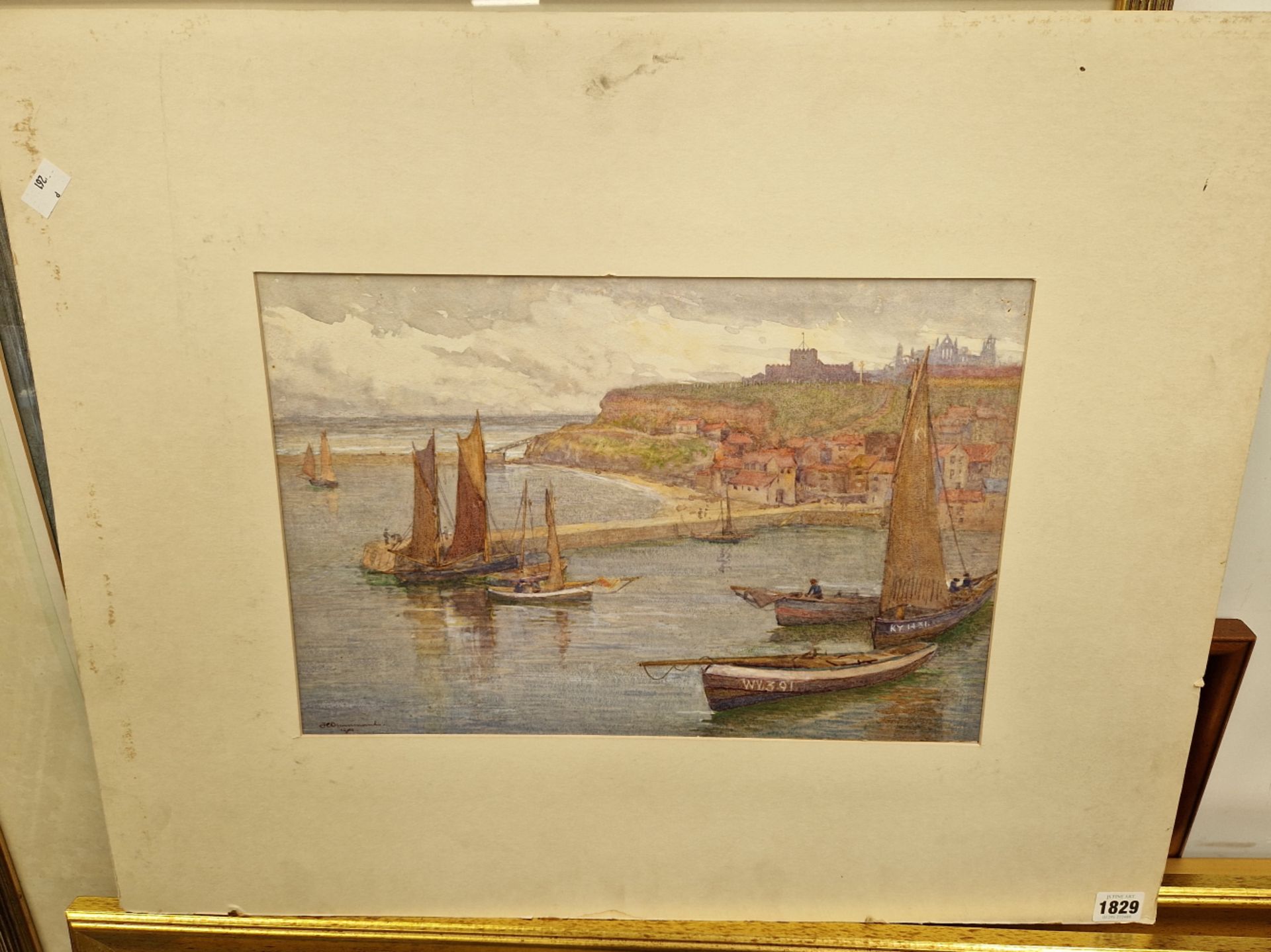 J. DRUMMOND 19th/20th CENTURY ENGLISH SCHOOL A VIEW OF WHITBY, SIGNED, WATERCOLOUR, MOUNTED BUT - Image 3 of 7