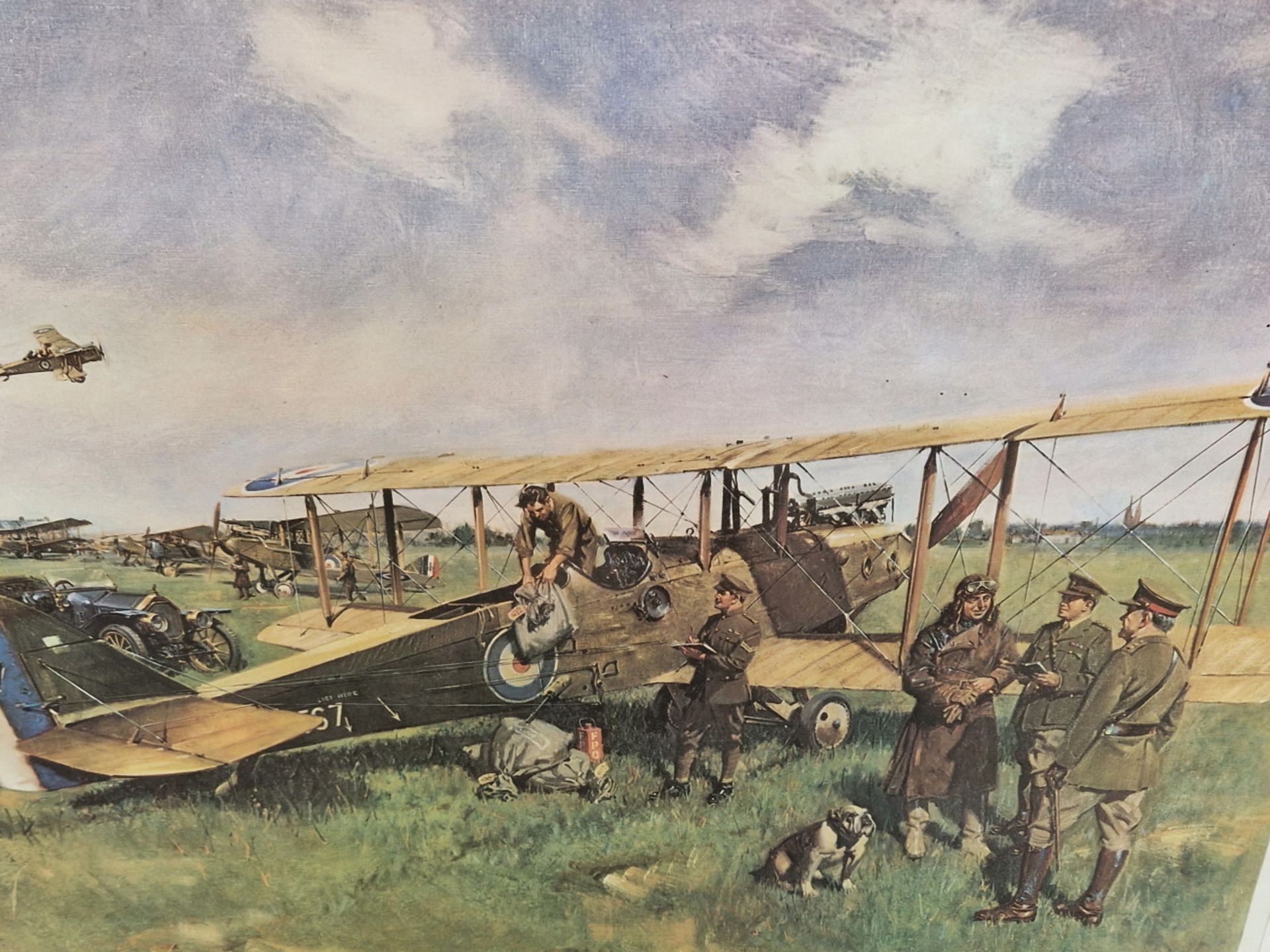 AFTER TERRENCE CUNEO ( 1907-1996 ) ARR. FIRST AIR POST, PENCIL SIGNED COLOURED PRINT. 57 x 68cms - Image 3 of 4