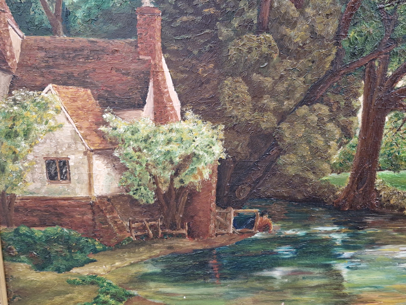 ENGLISH NAIVE SCHOOL AFTER JOHN CONSTABLE, SIGNED INDISTINCTLY, OIL ON BOARD. 66 x 103cms - Image 3 of 6