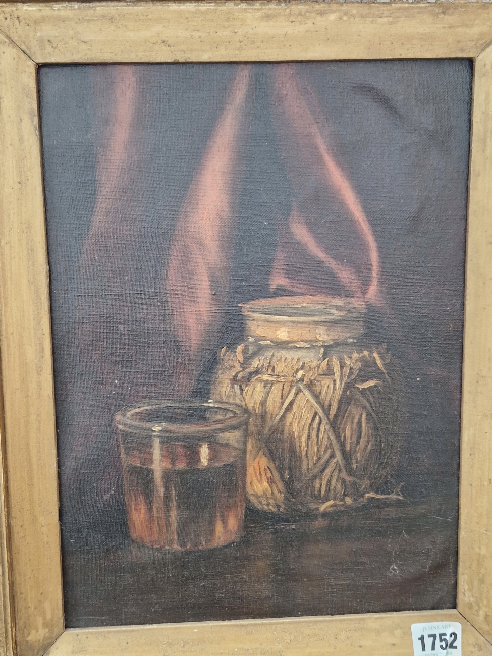 EARLY 20th CENTURY STILL LIFE PAINTING OF A GINGER JAR, OIL ON BOARD. 35 x 26cms