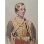 GEORGE RICHMOND 19th CENTURY ENGLISH SCHOOL PORTRAIT OF EDMOND RUCK KEENE, SIGNED, WATERCOLOUR, IN A