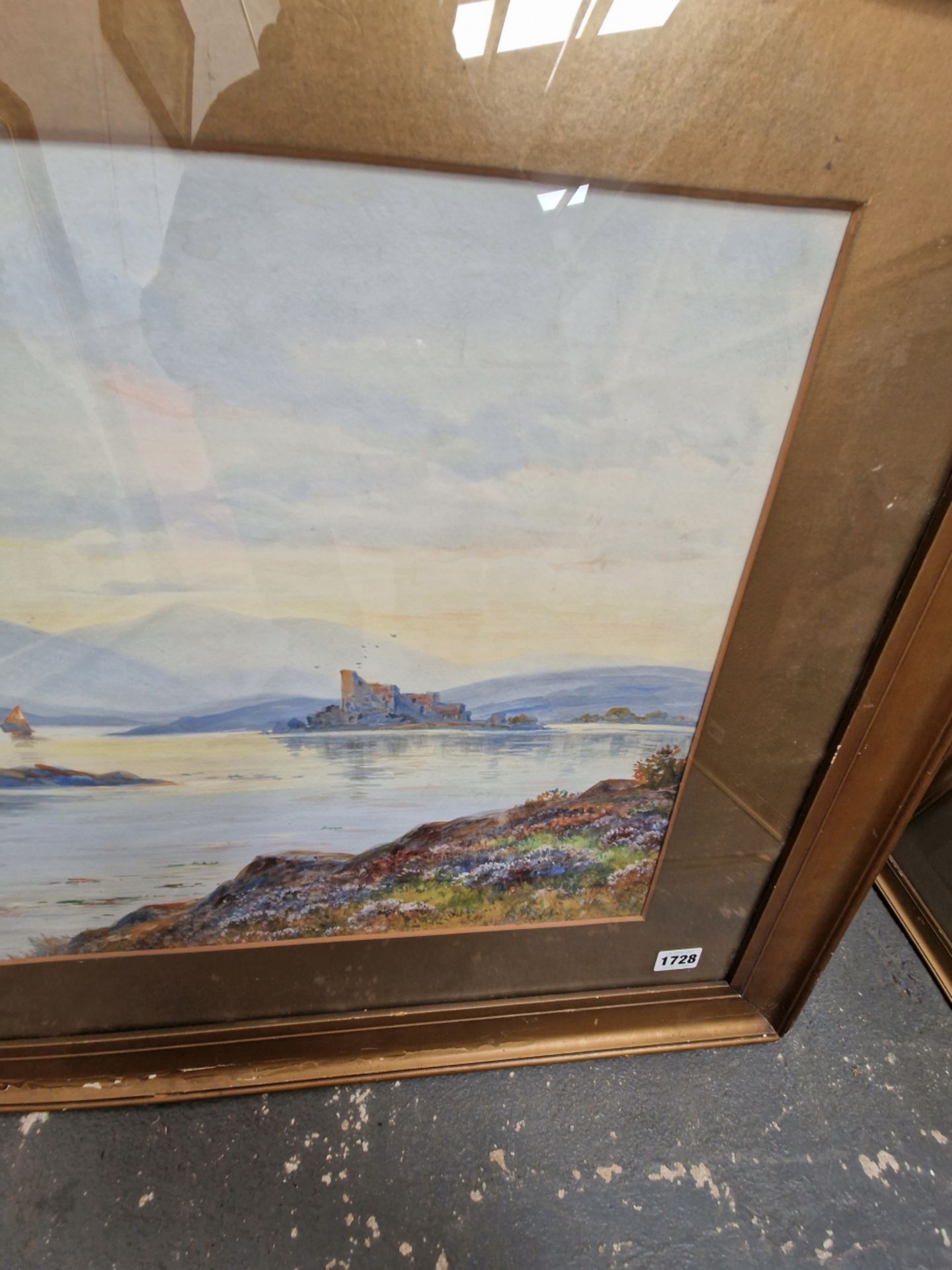 DUDLEY WARD (19th/20th CENTURY ENGLISH SCHOOL) A SCOTTISH LOCH, SIGNED, WATERCOLOUR. 37 x 55cms - Image 3 of 6