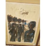 ALISTAIR GRANT ( 1925 - 1997 ) ARR. THE PROMENADE, PENCIL SIGNED LIMITED EDITION COLOUR PRINT 68 x