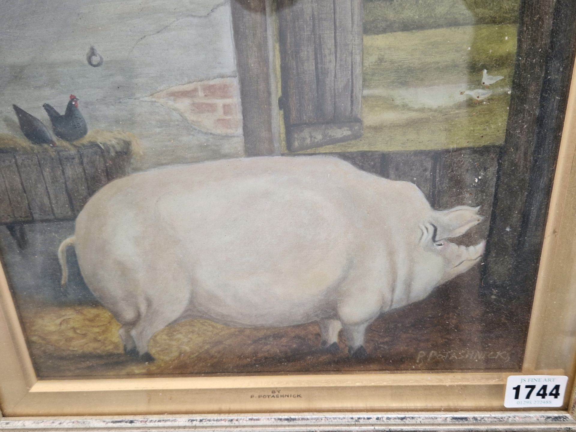 P. POTASHNICK A BIG PIG, SIGNED, OIL ON BOARD. 21 x 26cms - Image 3 of 6